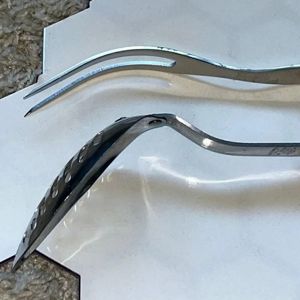 Cutco serving fork and spoon brown swirl handle 17KH 1726